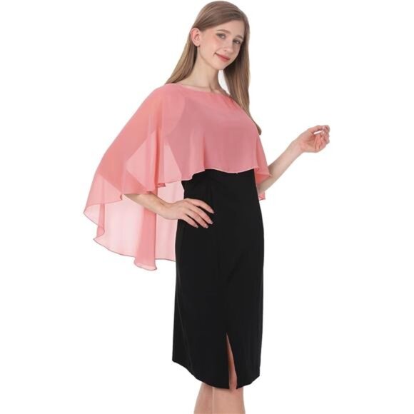 Women's Capelet Shawls and Wraps Coral - Picture 2 of 6